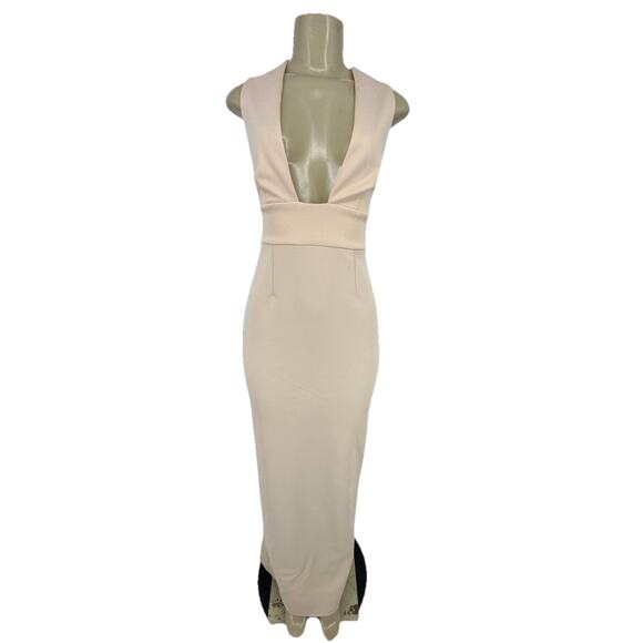 NEW ASOS Size 6 Women Premium Scuba Low Plunge Fishtail Maxi Dress M150 - Picture 2 of 11